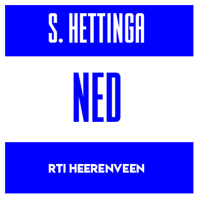 Rygnummer for Syb Hettinga