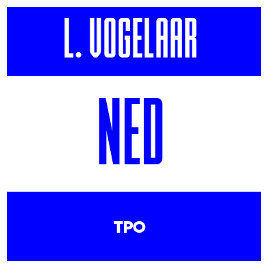 Rygnummer for Leon Vogelaar