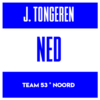Rygnummer for Jordi Van Tongeren