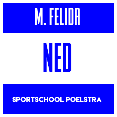 Rygnummer for Moreno Felida