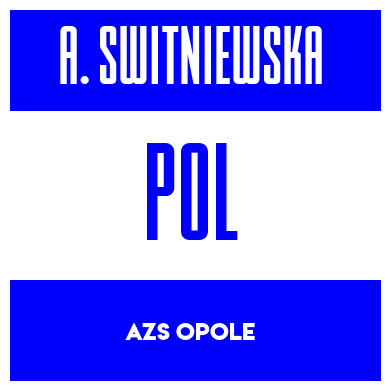 Rygnummer for Anna Switniewska