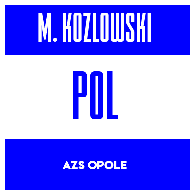 Rygnummer for Maciej Kozlowski