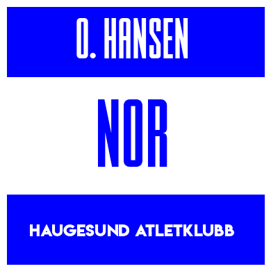 Rygnummer for Oliver Hansen