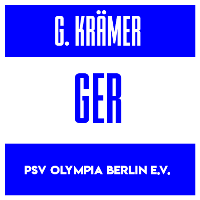 Rygnummer for Georg Krämer