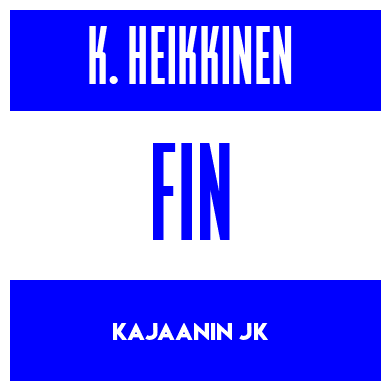 Rygnummer for Kristian Heikkinen