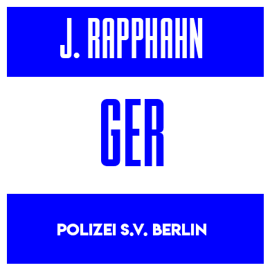 Rygnummer for Jan  Rapphahn