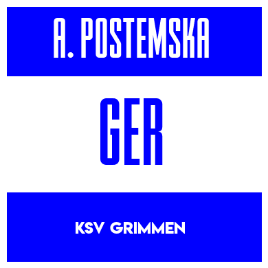Rygnummer for Anastasiia  Postemska
