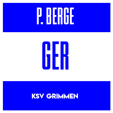Rygnummer for Piet Berge