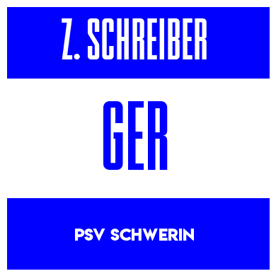 Rygnummer for Zyna Schreiber