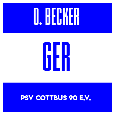 Rygnummer for Oskar Becker
