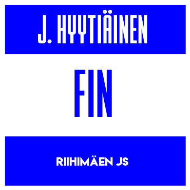 Rygnummer for Justus Hyytiäinen